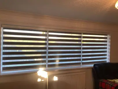 lavado y desinfección de cortinas roller zebra, sol y sombra, duo